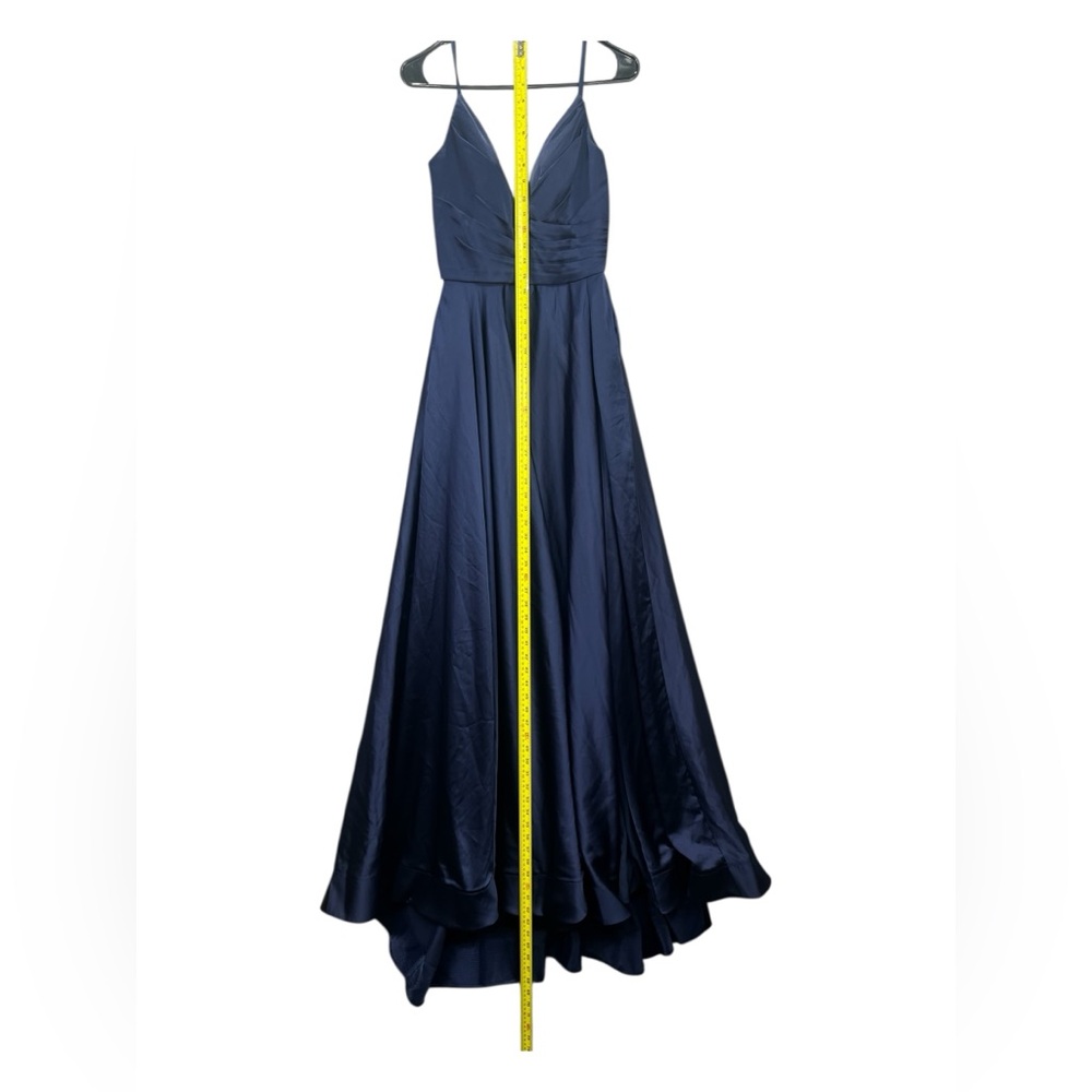 LA FEMME Strapless Slit Satin Ballgown - Picture 7 of 15